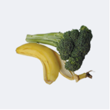 Tallo de plátano y brócoli