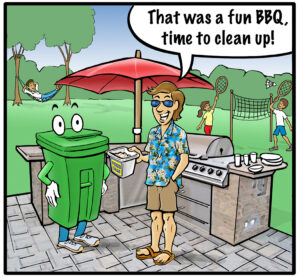 Host to Binny: Fun BBQ! Time to clean up!